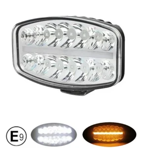 80W LED Лед Фар Халоген С Три Функции Неон ефект Бяло-Жълто/Оранжево Neon 24,5см x 13,9см 4100lm 12V - 24V E-Mark Подходящ...