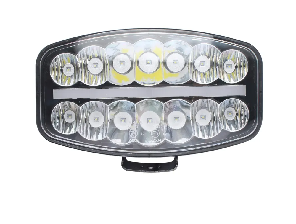 80W LED Лед Фар Халоген С Три Функции Неон ефект Бяло-Жълто/Оранжево Neon 24,5см x 13,9см 4100lm 12V - 24V E-Mark Подходящ...