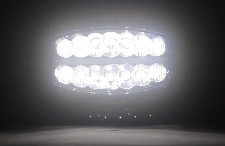 80W LED Лед Фар Халоген С Три Функции Неон ефект Бяло-Жълто/Оранжево Neon 24,5см x 13,9см 4100lm 12V - 24V E-Mark Подходящ...