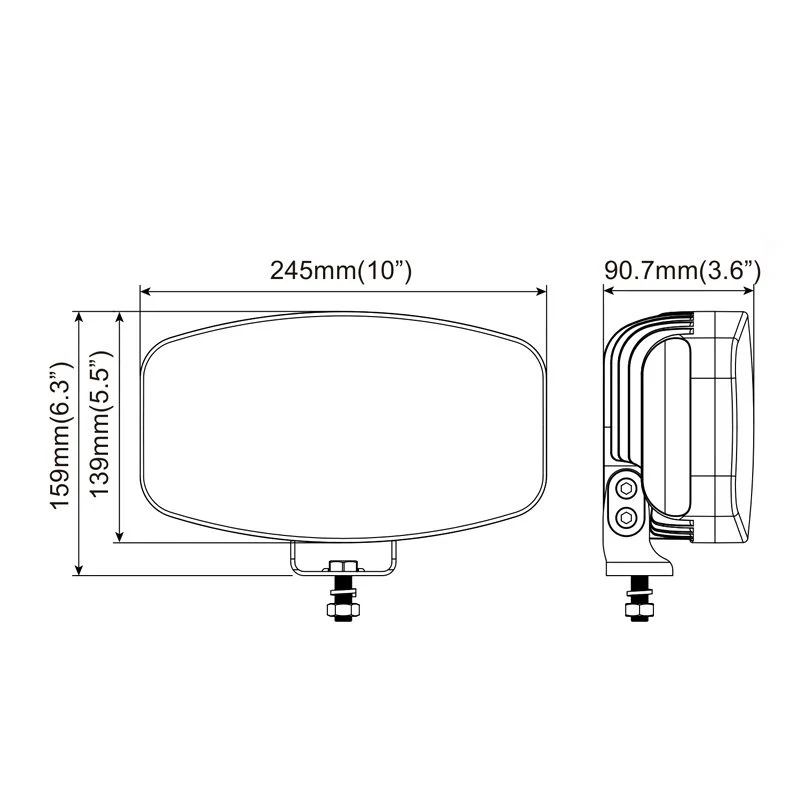 80W LED Лед Фар Халоген С Три Функции Неон ефект Бяло-Жълто/Оранжево Neon 24,5см x 13,9см 4100lm 12V - 24V E-Mark Подходящ...