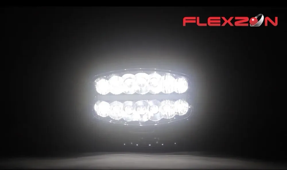 80W LED Лед Фар Халоген, Три Функции, Неон ефект, Neon 24,5см x 13,9см, 4100lm, 12V - 24V, E-Mark Подходящ За DAF MAN Scan...