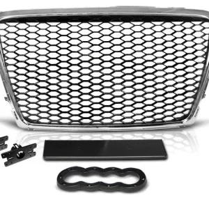 Решетка без емблема за Audi A4 B8 (2008-2011) - RS Look с хром рамка