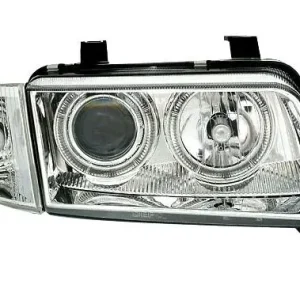 Кристални фарове за Audi A4 Angel Eyes (1995-1998) - хром