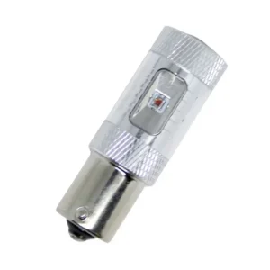 Диодна крушка BA15S с 6 х 5W CREE диода и лупа единична светлина жълта