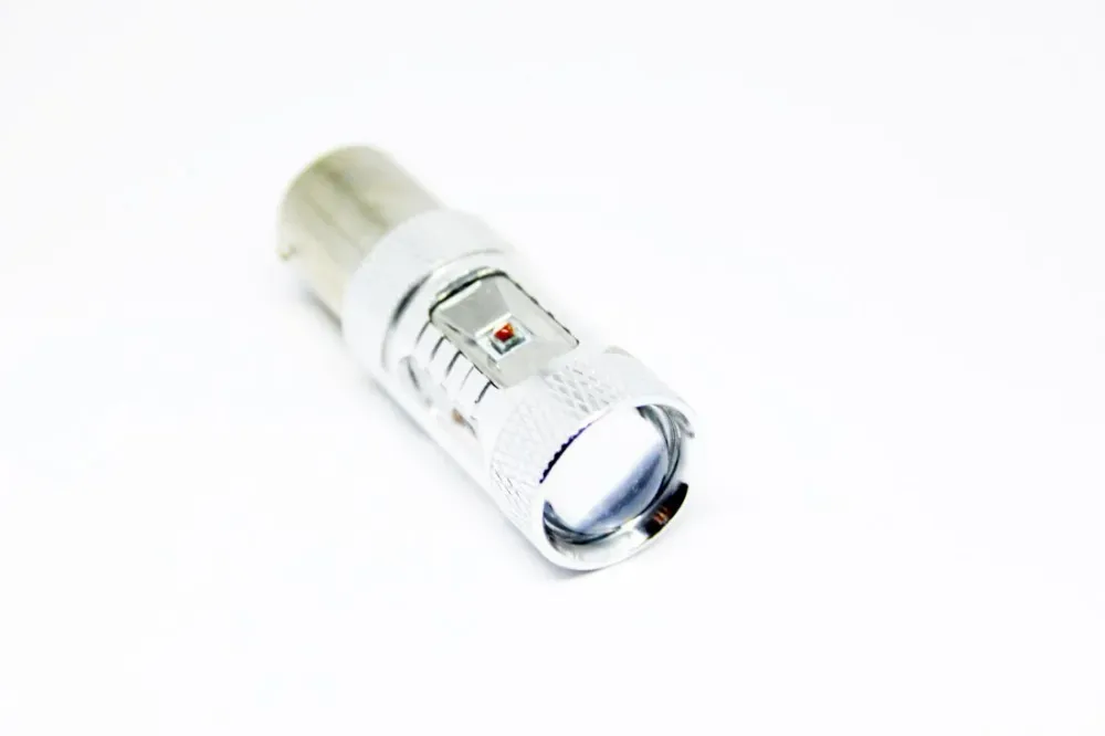 ДИОДНА КРУШКА BA15S С 6 Х 5W CREE ДИОДА И ЛУПА ЕДИНИЧНА СВЕТЛИНА ЧЕРВЕНА