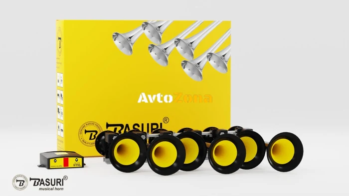 Тромба Музикална Клаксон BABY SHARK АXEL F и още 18 Мелодии 12V - 24V Супер Мощна +130db за Кола Камион Трактор ТИР Бус Ав...