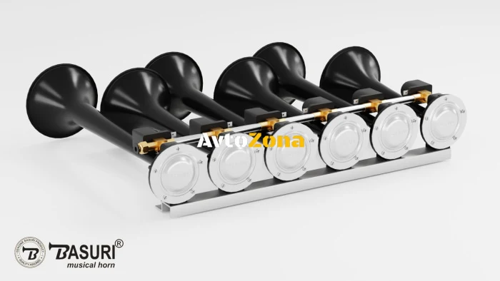 Тромба Музикална Клаксон BABY SHARK АXEL F и още 18 Мелодии 12V - 24V Супер Мощна +130db за Кола Камион Трактор ТИР Бус Ав...