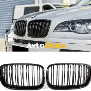 Предни Решетки за BMW X5 E70 (2007+) - Черен Гланц/Piano Design