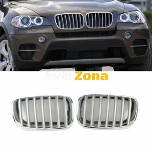 Хром-Силвър Предни Решетки за BMW E70 X5 (2007-2013)