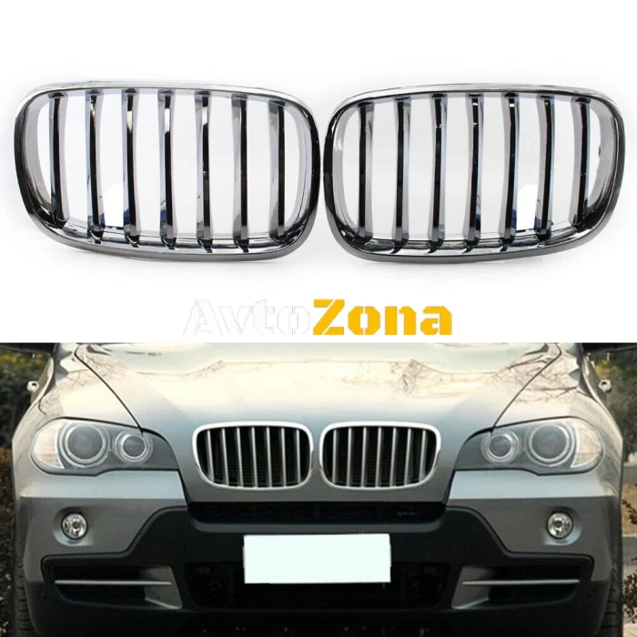 Хромирани Предни Решетки за BMW E70 X5 (2007-2013)