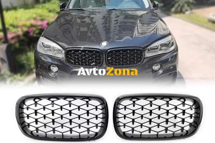 Решетки за BMW X5 F15 (2013-2018)- Гланцов черен, Diamond стил