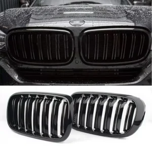 Двойни Бъбреци Решетки За БМВ BMW X5 X6 F15 F85 F16 F86 2014+ Черен Гланц Лак