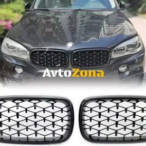 Решетки за BMW X6 F16 (2014-2019)- Гланцов черен, Diamond стил