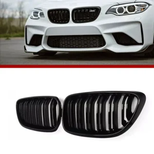 Двойни Бъбреци Решетки За БМВ BMW F22 F23 F24 F27 E87 2012г.-2018г. Черен Гланц Лак