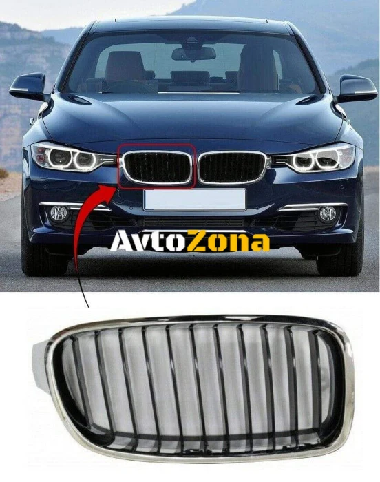BMW F30/F31 Решетки в Спортен Стил Черно-Хром