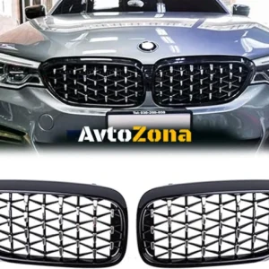 Решетки за BMW G30 (2018-2021) - Diamond-Chrome-Black