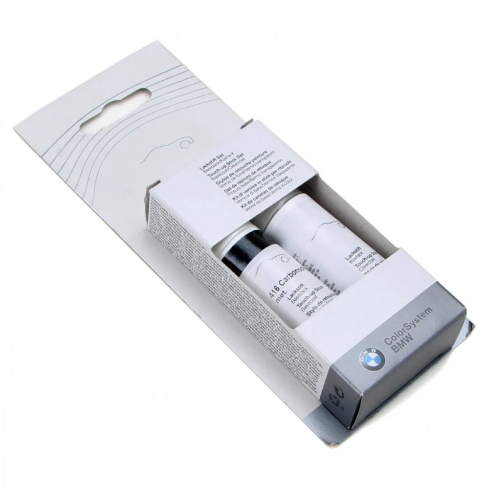 Комплект базово и прозрачно покритие BMW Touch-up Stick, Carbonschwarz Metallic 416