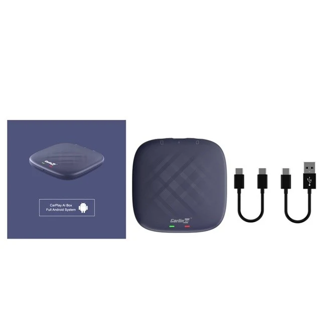 CARLINKIT Адаптер Безжична AI кутия с Android 13 - 8GB + 128GB за оригинални автомобилни радиостанции с CarPlay син