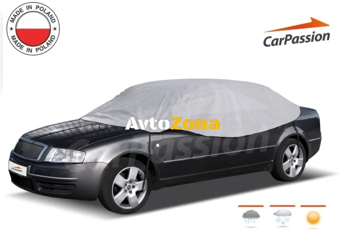 Покривало полукалъф CarPassion за автомобил размер XL, сиво