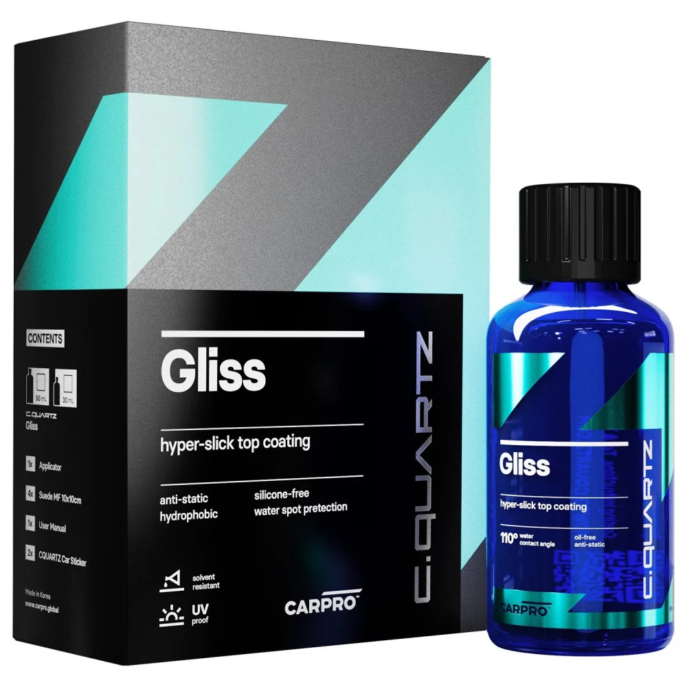 Хипер-слик горно покритие CarPro CQuartz Gliss, 50 мл
