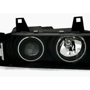 Кристални фарове CCFL Angel Eyes BMW E36 (91-99) 2d coupe - черни