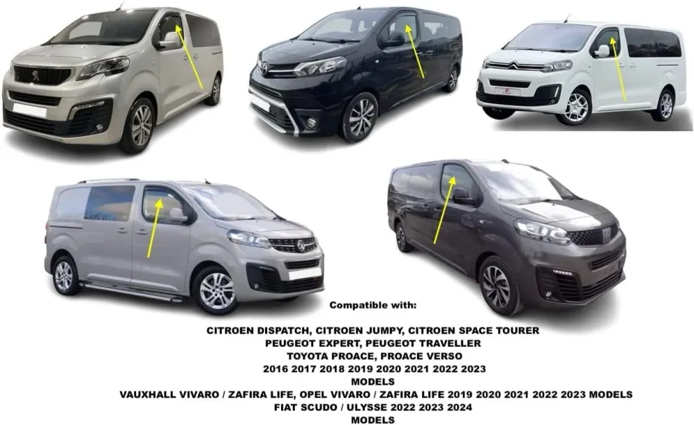 Комплект от 2бр. ветробрани за Citroen Jumpy / Peugeot Expert / Toyota ProAce / Traveller / Fiat Scudo Ulysse Opel Zafira...