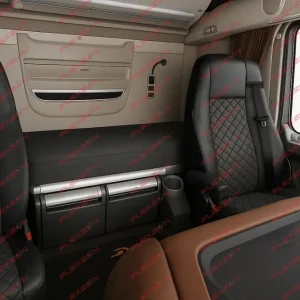 Комплект 1+1 тапицерия от еко кожа за DAF XF 106 2015-2021 - черно