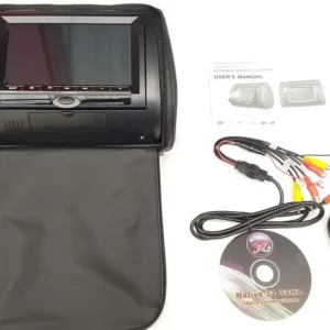7" DVD плеър в подглавник с USB и безжичен джойстик за видеоигри - черен