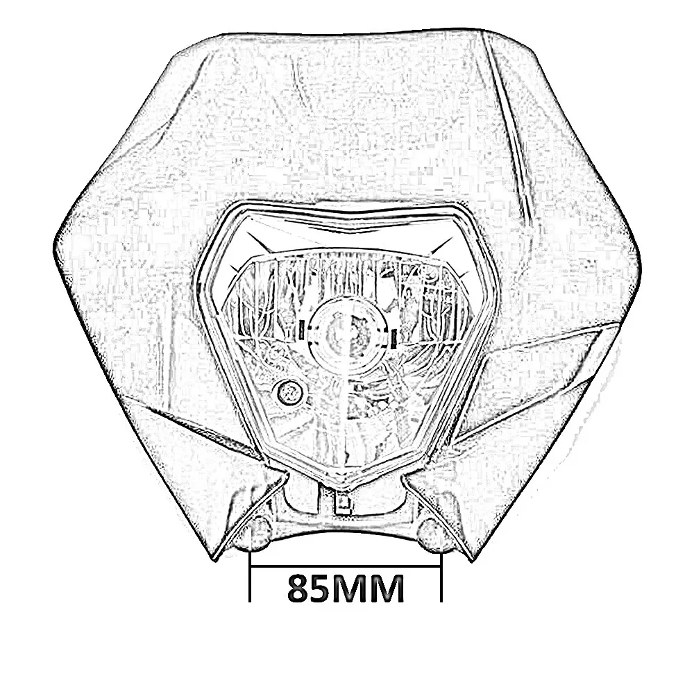 Маска с Фар за мотор, мотоциклет Черна с къси и дълги светлини - Универсален модел за ENDURO / Trail / Streetfighter