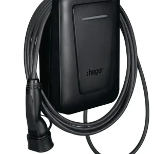 EVCS Hager witty one 11kW 3f RFID Bluetooth зарядна станция с 6,5 м T2 кабел