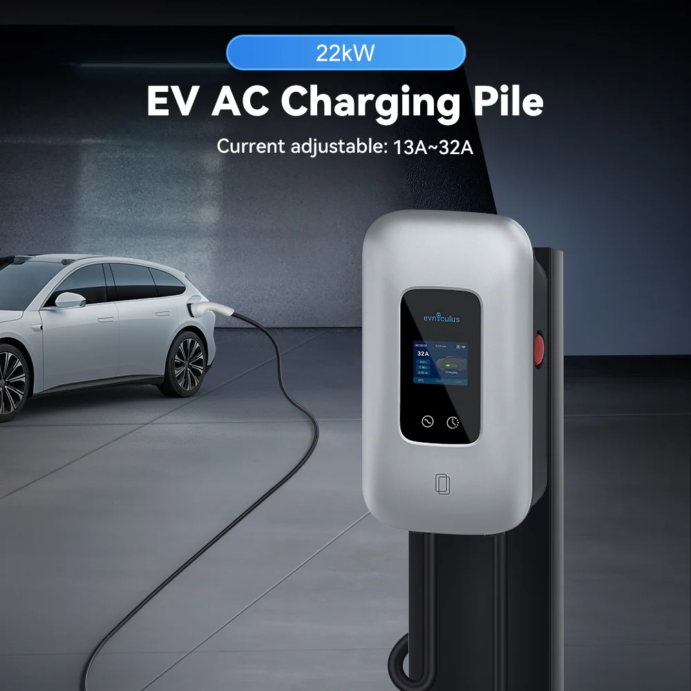 Интелигентно зарядно устройство за електрически превозни средства EVniculus 22kW с WiFi, RFID, Bluetooth