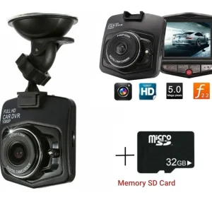 Видеорегистратор цифрова видеокамера рекордер Full HD 1080 + 32 GB Micro SD Card карта с памет 6.5 х 7 см 12/24V