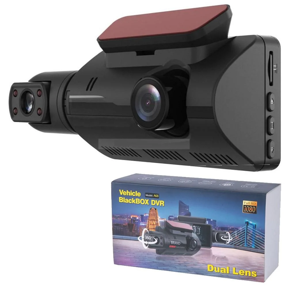 Авторегистратор видeорегистратор записваща видеокамера за автомобил Full HD 1080P 2 камери + 32 GB Micro SD Card карта с п...