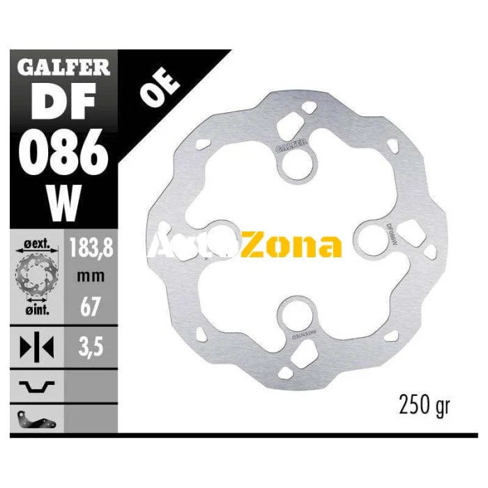 Преден спирачен диск Galfer WAVE FIXED 183.8x3mm DF086W