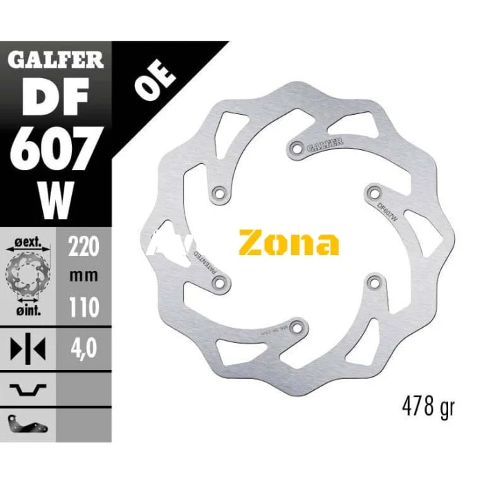 Заден спирачен диск Galfer WAVE FIXED 220x4mm DF607W