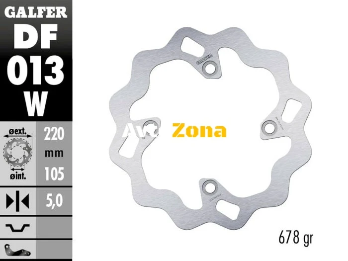 Заден спирачен диск Galfer WAVE FIXED 220x5mm DF013W