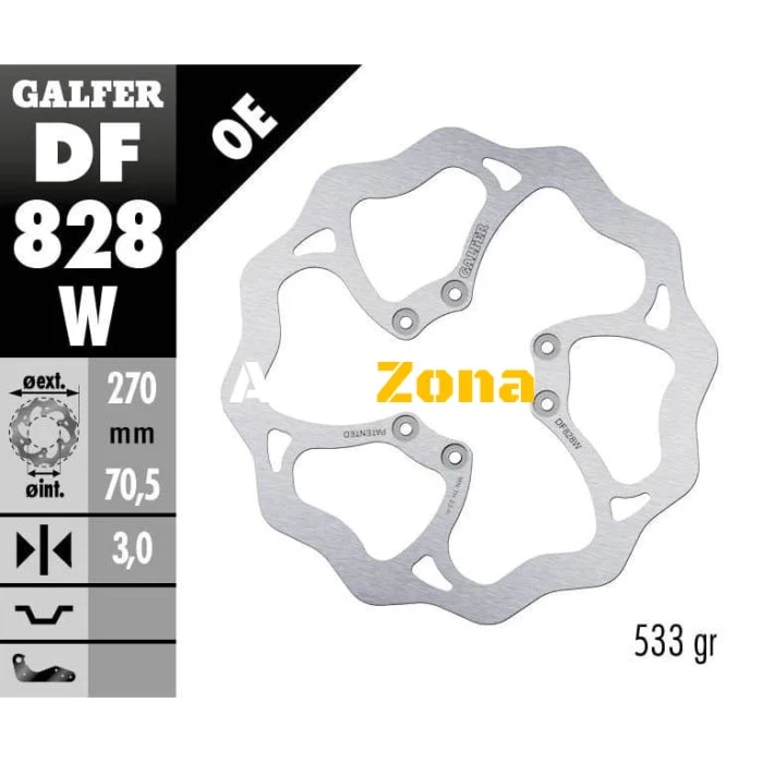 Преден спирачен диск Galfer WAVE FIXED 270x3mm DF828W