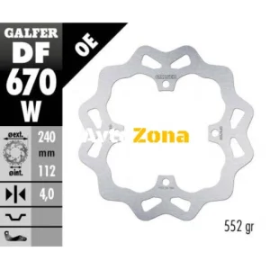 Заден спирачен диск Galfer WAVE FIXED DISC WAVE FIXED 240x4mm DF670W