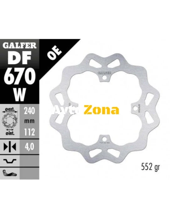 Заден спирачен диск Galfer WAVE FIXED DISC WAVE FIXED 240x4mm DF670W