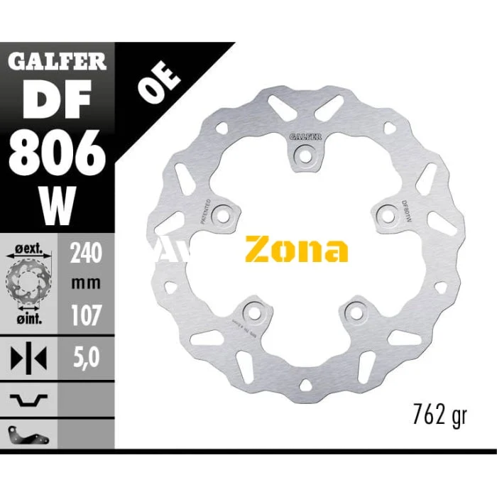 Заден спирачен диск Galfer WAVE FIXED DISC WAVE FIXED 240x5mm DF806W