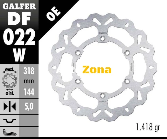 Преден спирачен диск Galfer WAVE FIXED DISC WAVE FIXED 318x5mm DF022W