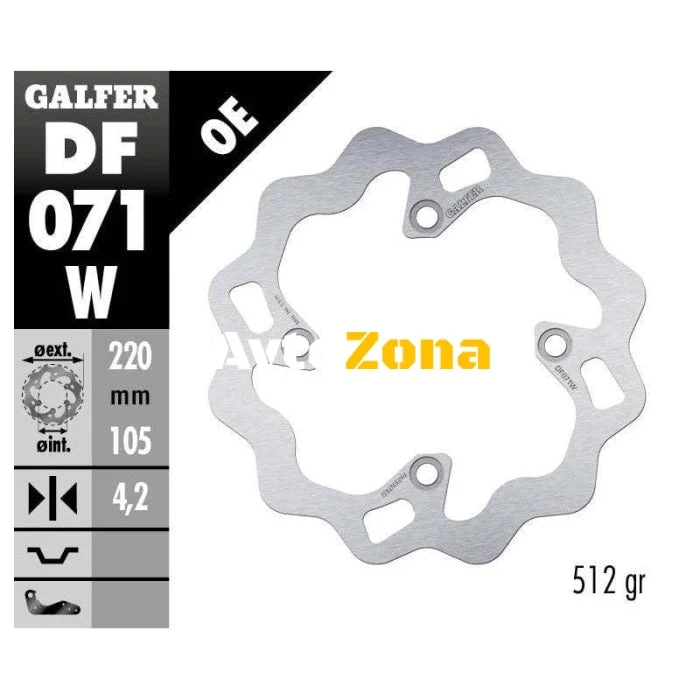 Преден/Заден спирачен диск Galfer WAVE FIXED DISC WAVE FIXED 220x4mm DF071W