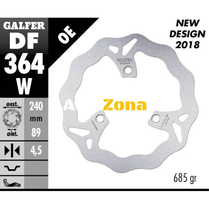 Преден/Заден спирачен диск Galfer WAVE FIXED DISC WAVE FIXED 240x4,5mm DF364W