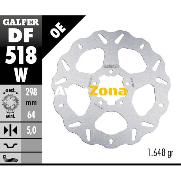 Преден/Заден спирачен диск Galfer WAVE FIXED DISC WAVE FIXED 298x5mm DF518W