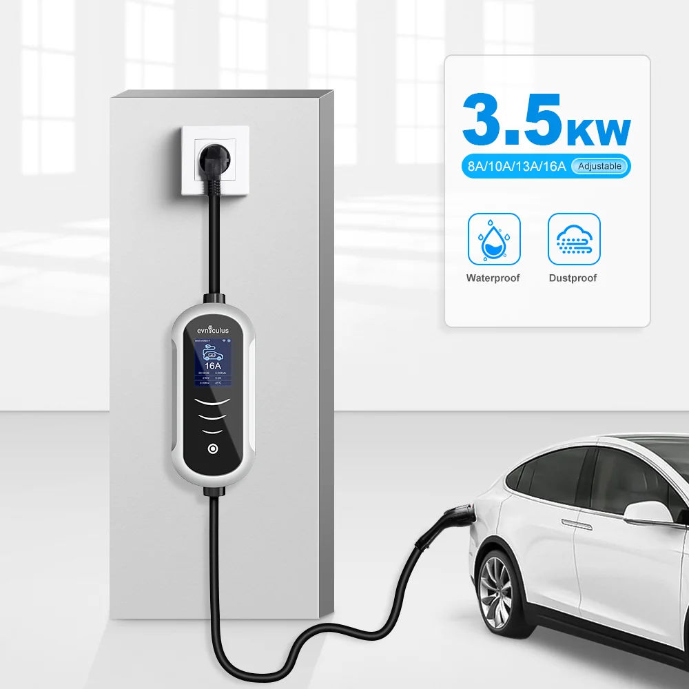 Преносимо зарядно за електрически автомобили GBT (3.6 kW/16A) WiFi + приложение