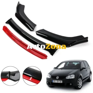 VW GOLF 5 - Спойлер предна броня Червен 4 части