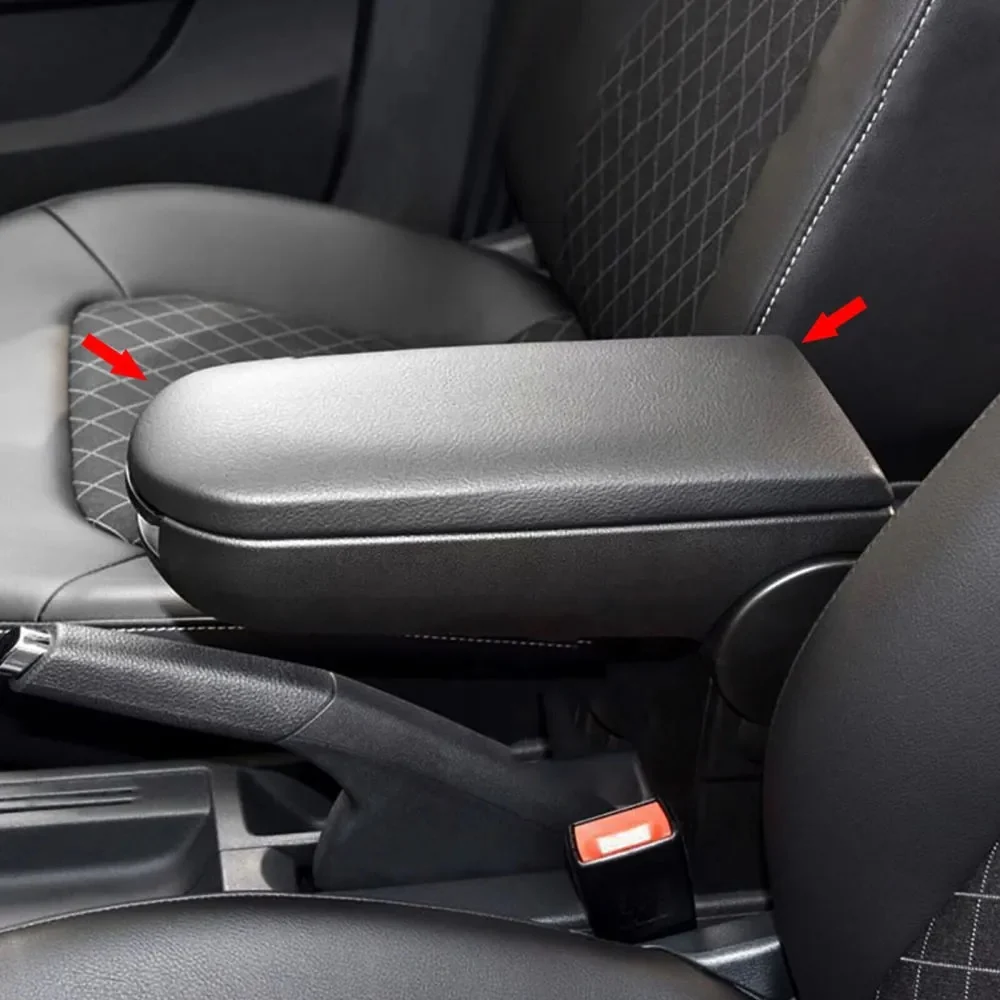 Капак за подлакътник VW Golf 4, Bora, Beetle, Polo, Passat, Jetta с черно кожено покритие