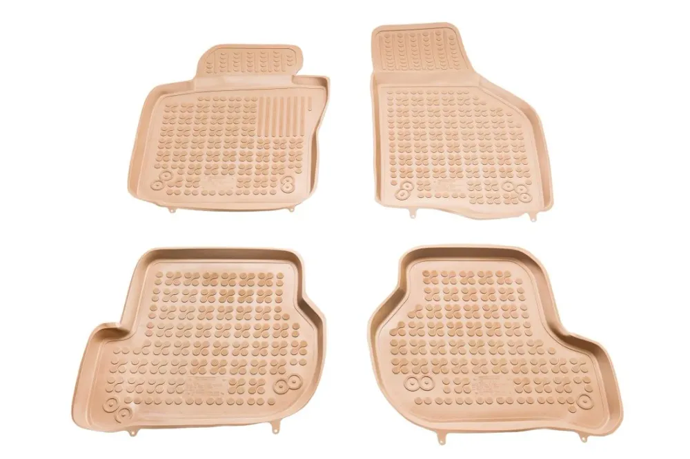 Гумени стелки за VW Golf 5 / Golf 6 / Jetta / Seat Leon (2004-2012) / Sirocco / Octavia 2 (2004-2013) - тип леген бежови