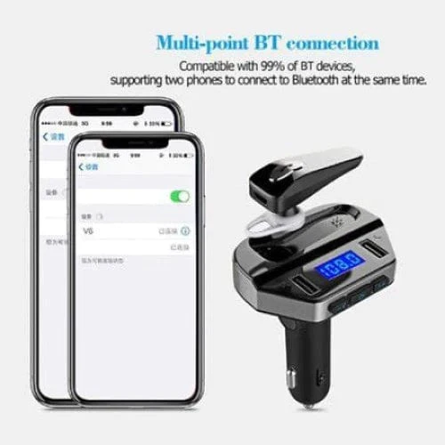 Трансмитер за кола V6 с handsfree слушалка, Bluetooth и USB