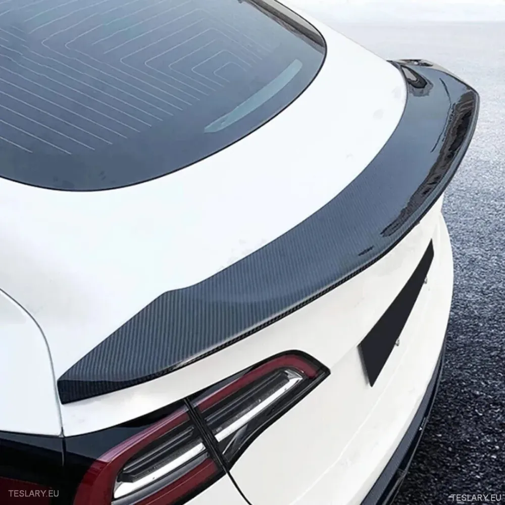 V Тип Highkick Sport Spoiler Wing Tesla Model 3 2019 - 2023 - стил на въглеродни влакна
